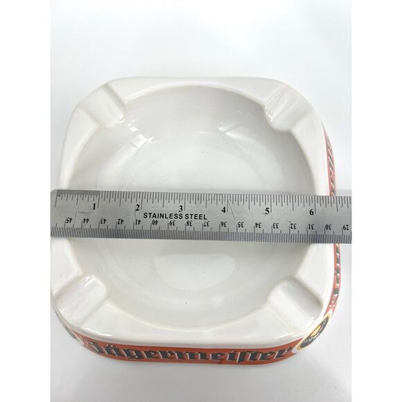 JAGERMEISTER CERAMIC ASHTRAY SQUARE COLLECTIBLE Made In England Vintage - Picture 4 of 7